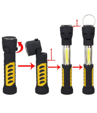 Torcia Lampada Portatile Ricaricabile Led Strip Cob Base Calamitata Allungabile         