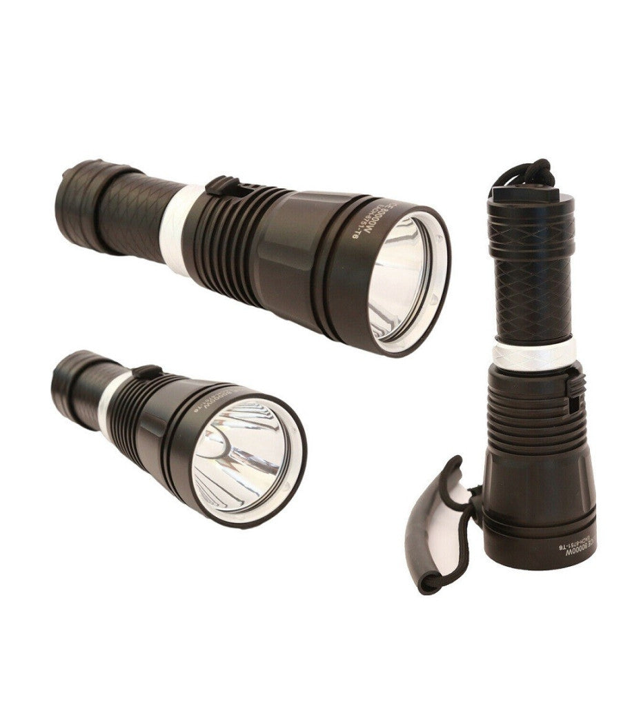 Torcia Lampada Subacquea Led Cree T6 Ricaricabile Tattica Immersione Bl-8751         