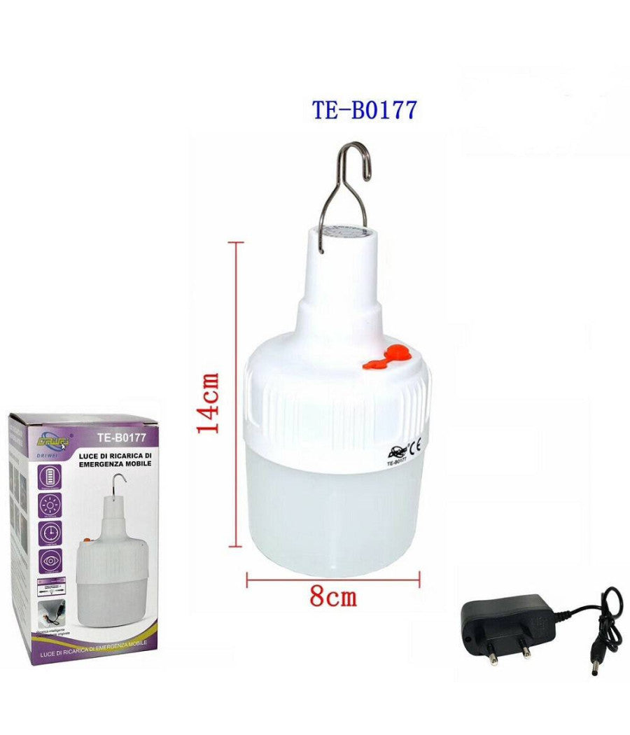 Torcia Lanterna Portatile Led Da Campeggio Gancio Luce Bianca Emergenza Te-b0177         