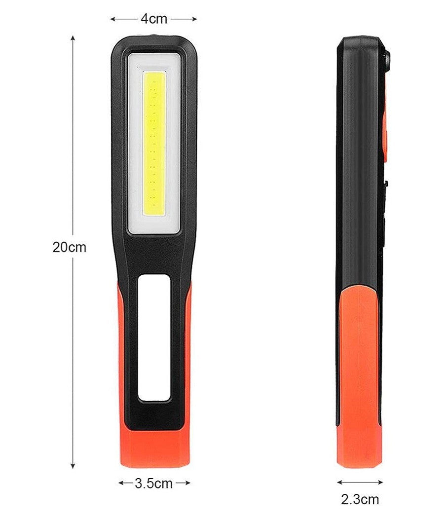Torcia Lavoro Cob A Led Lanterna Ricarica Usb Gancio Magnetica Auto Campeggio         