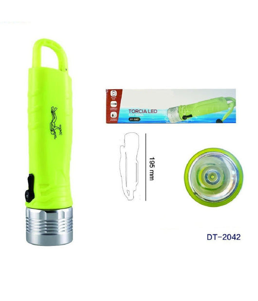 Torcia Led A Batteria Immersioni Subacquee Luminosita' Regolabile 195mm Dt-2042         