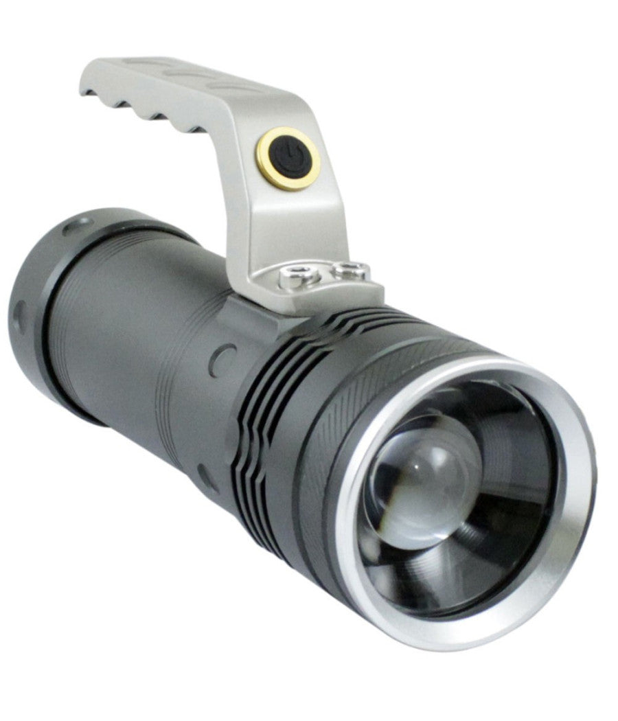 Torcia Led Alluminio Luce Bianca Solida Lumens Pile Ricaricabili Waterproof         