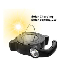 Torcia Led Cob Emergenza Luce Faro Da Lavoro Ricaricabile Con Pannello Solare         