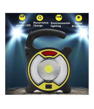 Torcia Led Cob Emergenza Luce Faro Da Lavoro Ricaricabile Con Pannello Solare         