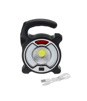 Torcia Led Cob Emergenza Luce Faro Da Lavoro Ricaricabile Con Pannello Solare         