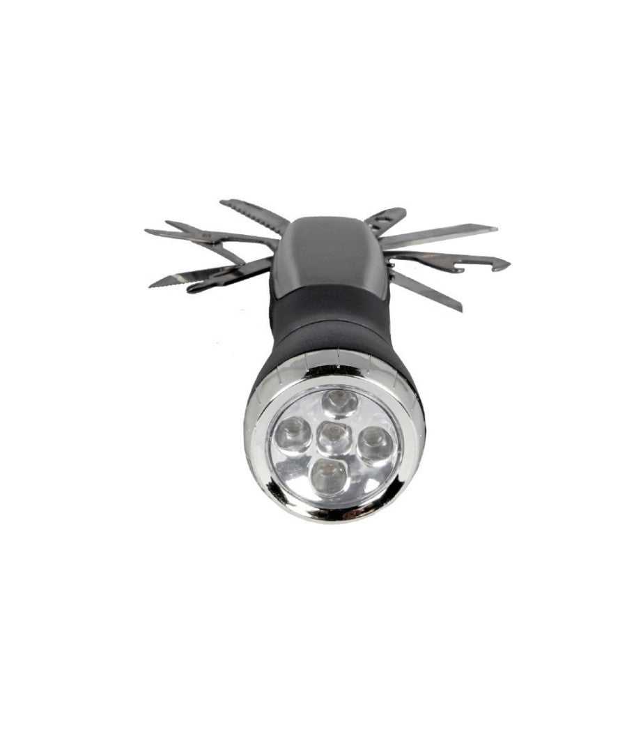 Torcia Led Cree T6 5 Led Ricaricabile Con Coltellino Svizzero Campeggio Dt-2104         