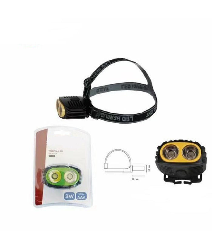 Trade Shop - Torcia Led Da Testa Frontale Lampada 3 Watt A Batteria Caccia Campeggio Dt-2126 -