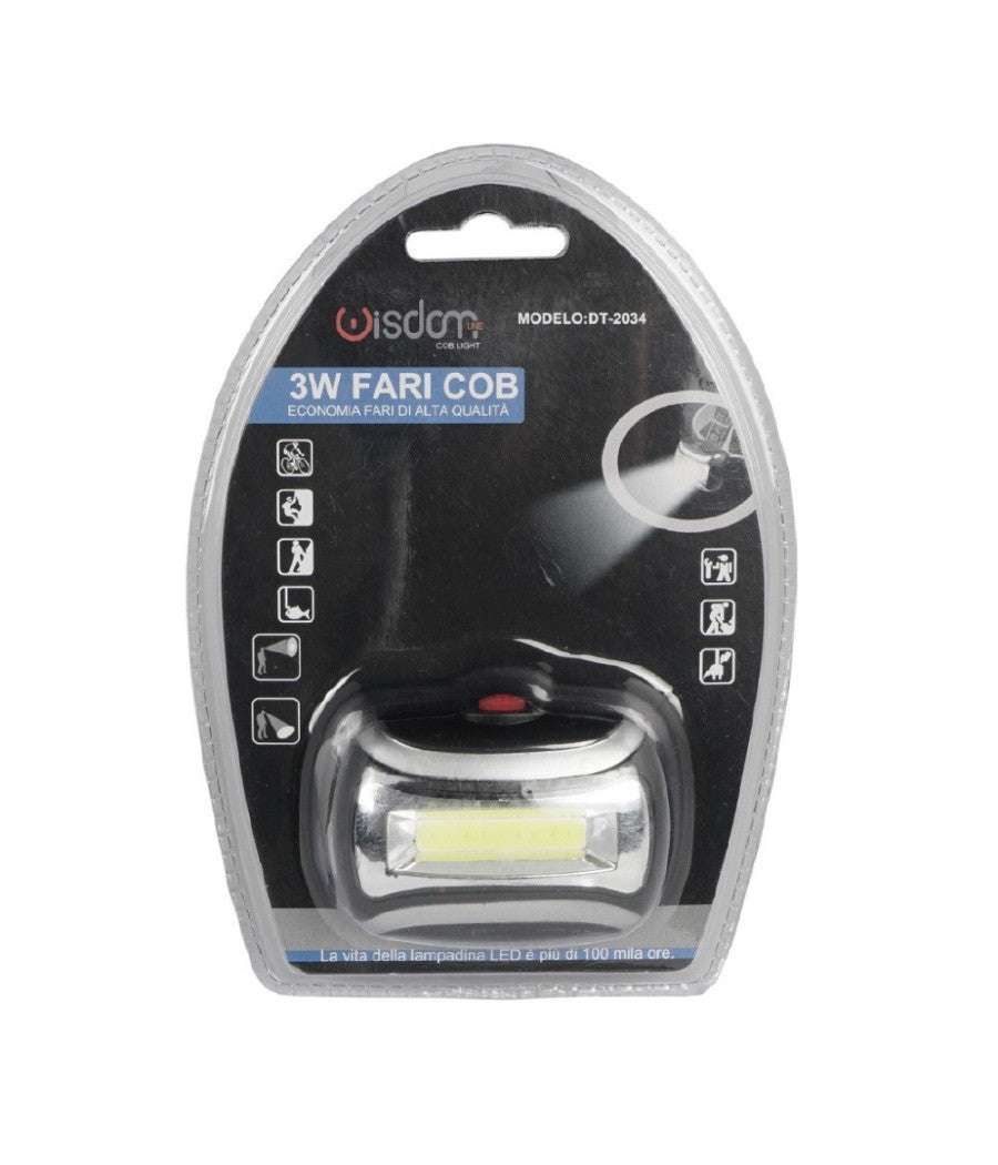 Torcia Led Frontale Testa 3w Led Fari Cob Escursioni Pesca Luce Regolabile Dt-2034         