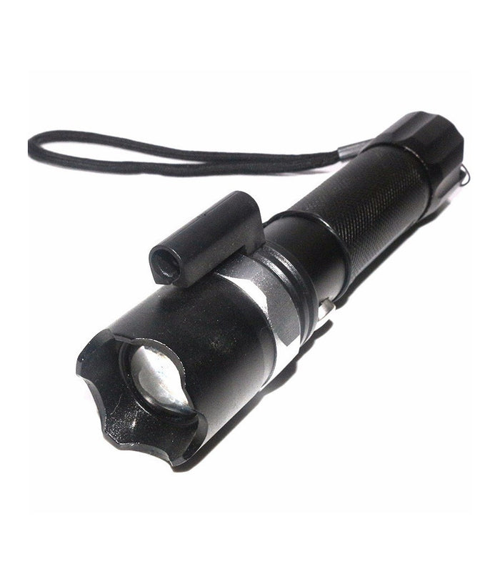 Torcia Led Militare Cree Tattica Con Zoom Ricaricabile Con Laser Rosso         