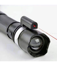 Torcia Led Militare Cree Tattica Con Zoom Ricaricabile Con Laser Rosso         