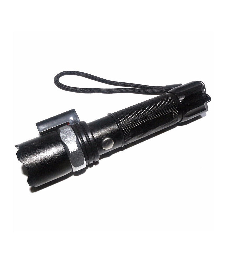 Torcia Led Militare Cree Tattica Con Zoom Ricaricabile Con Laser Rosso         