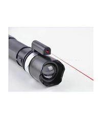 Torcia Led Militare Cree Tattica Con Zoom Ricaricabile Con Laser Rosso         