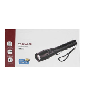 Torcia Led Ricaricabile Cree T6 Luce Regolabile Casa Campeggio Escursioni Dt-2048         