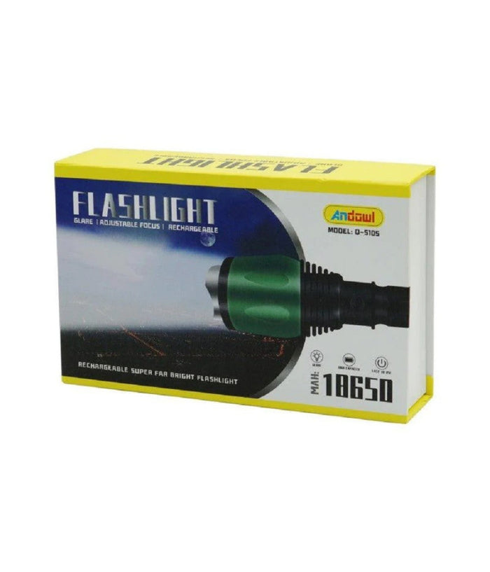 Torcia Led Ultra Luminosa Ricaricabile Usb Impermeabile Ipx6 Escursioni Q-5105         