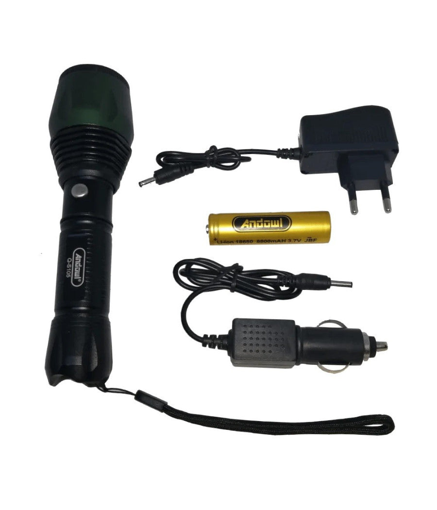 Torcia Led Ultra Luminosa Ricaricabile Usb Impermeabile Ipx6 Escursioni Q-5105         