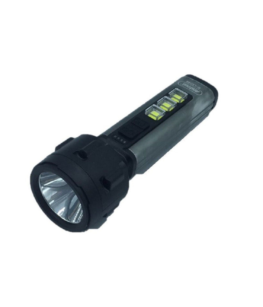 Torcia Led Usb Ricaricabile 5w+3 Luci Cob Campeggio Escursionismo Caccia Q-led66         