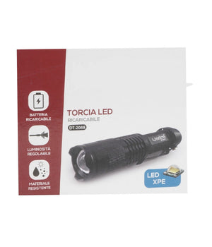 Torcia Led Xpe Ricaricabile Luce Regolabile Ip20 Per Campeggi Escursioni Dt-2088         