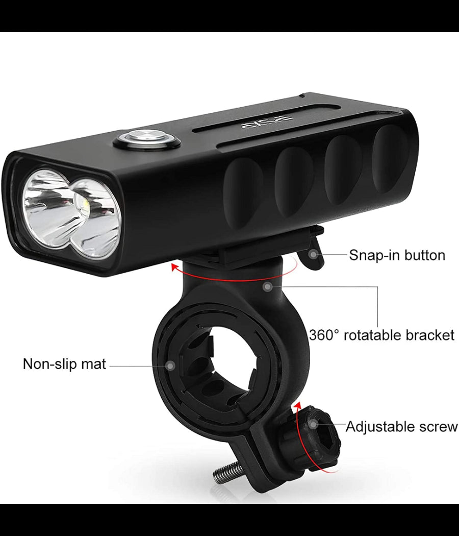 Torcia Luce Led Faro Fanale Per Bici Bicicletta Ipx6 Ricarica Micro Usb T-9287         
