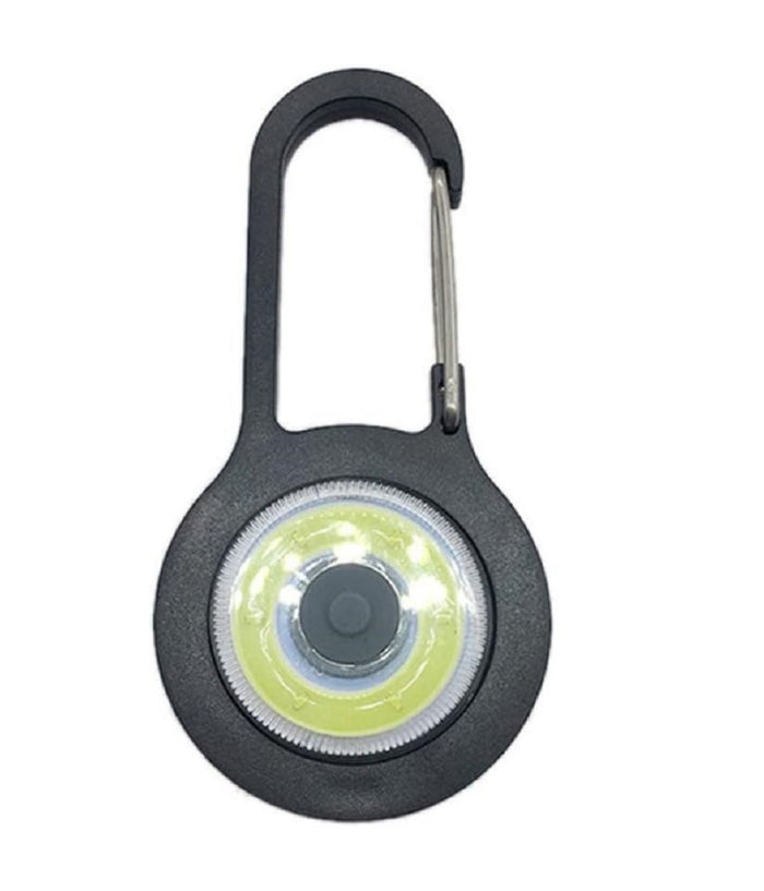 Torcia Luce Tascabile A Led Cob Mini Con Batteria Moschettone Manici Per Esterni         