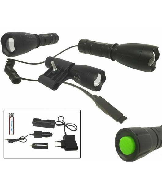 Torcia Led A Batteria Ricaricabile Con Slitta Per Softair Controllo Remoto Q1891         