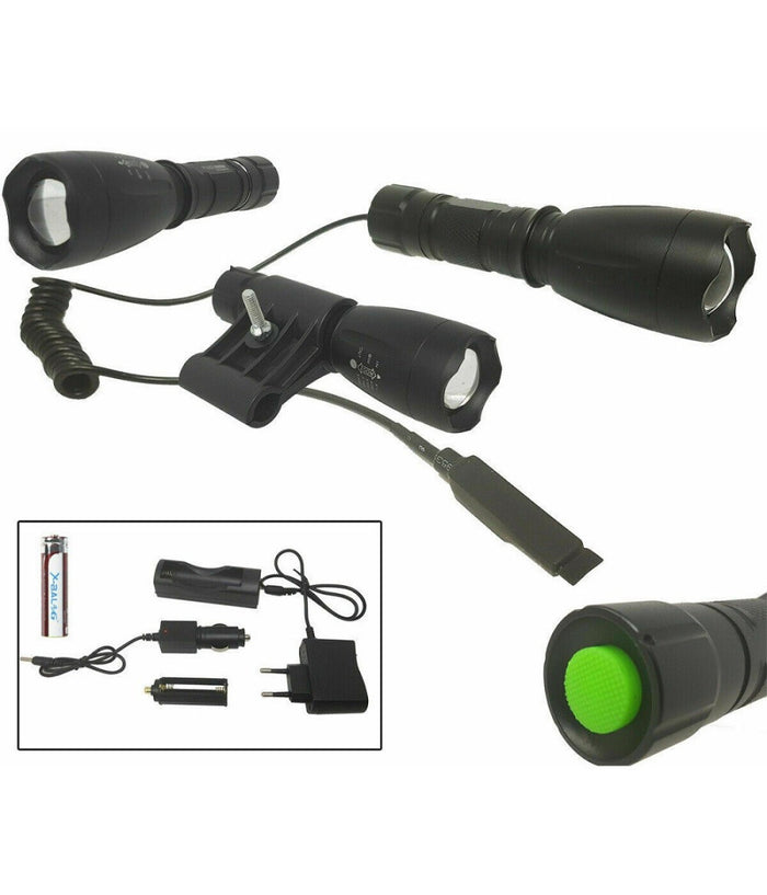 Torcia Led A Batteria Ricaricabile Con Slitta Per Softair Controllo Remoto Q1891         