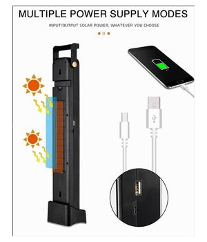 Torcia Portatile Lampada Di Emergenza Ricaricabile Usb Solare 45led Luce Bianca         