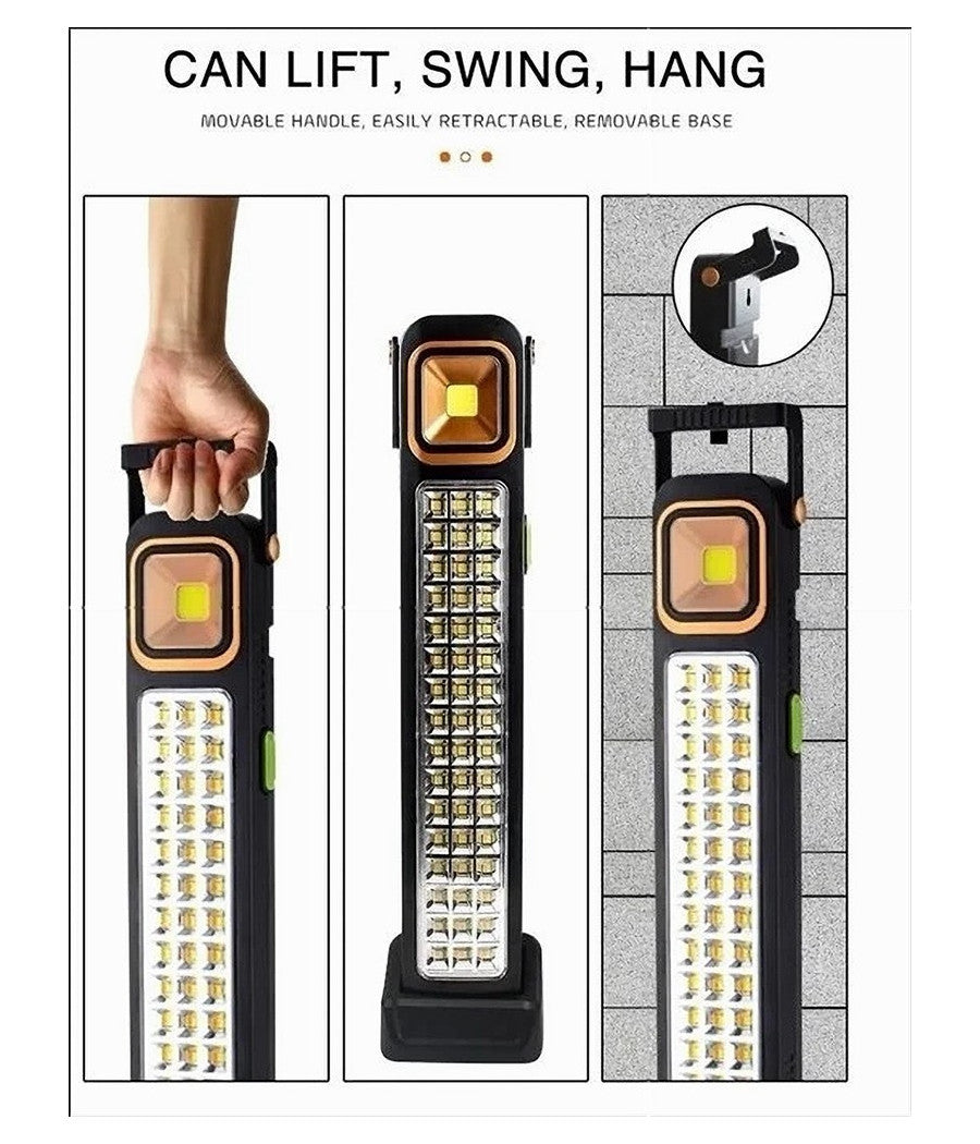 Torcia Portatile Lampada Di Emergenza Ricaricabile Usb Solare 45led Luce Bianca         