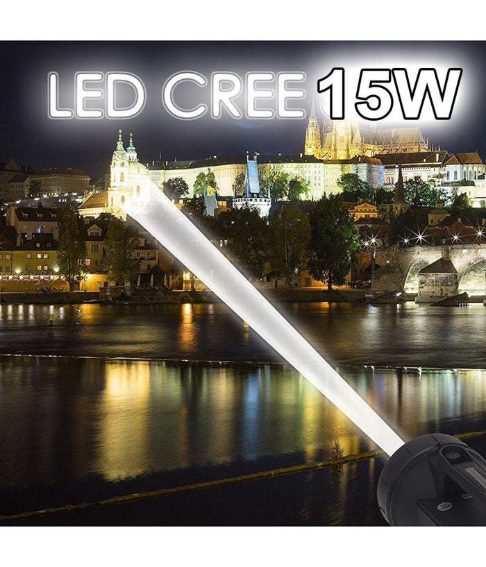 Torcia Ricaricabile Ultra Potente Di Puntamento Con Led 15w Cree T6 Fino A 1km         