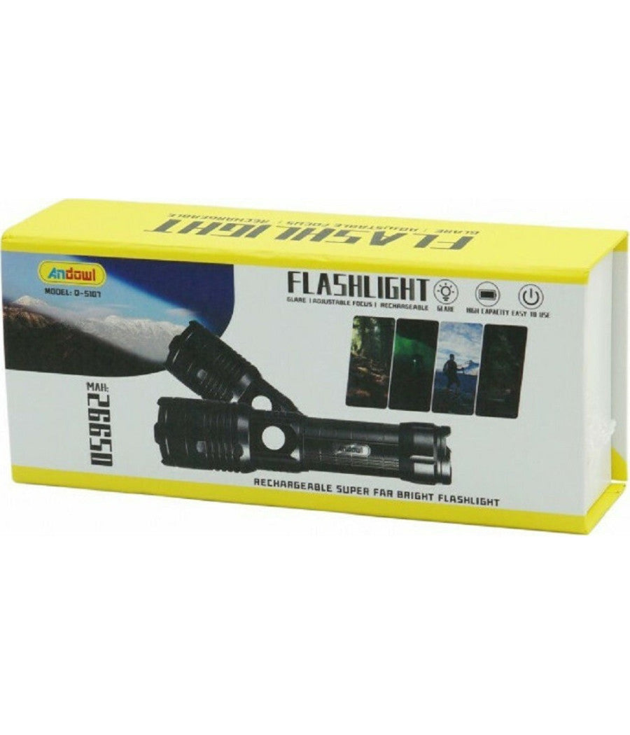 Torcia Ricaricabile Usb 26650mah Ipx6 Impermeabile Lavoro Caccia Campeggi Q-5107         