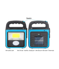 Trade Shop - Torcia Solare Portatile Multifunzione Ricaricabile Lanterna Da Campeggio Ip65 -