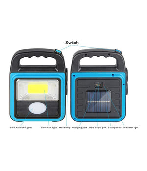 Trade Shop - Torcia Solare Portatile Multifunzione Ricaricabile Lanterna Da Campeggio Ip65 -