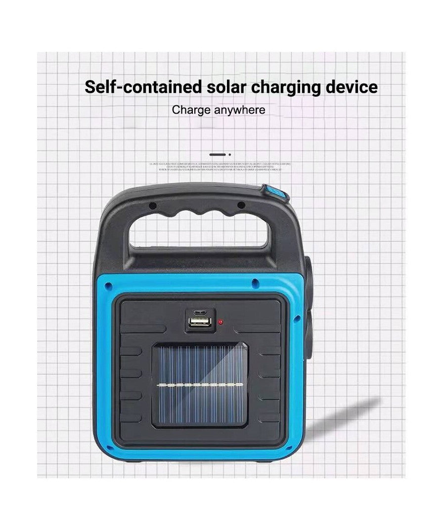 Trade Shop - Torcia Solare Portatile Multifunzione Ricaricabile Lanterna Da Campeggio Ip65 -