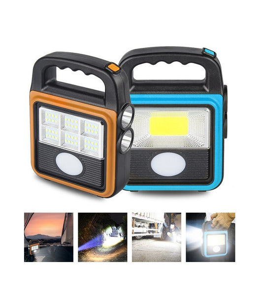 Trade Shop - Torcia Solare Portatile Multifunzione Ricaricabile Lanterna Da Campeggio Ip65 -