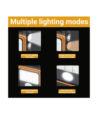 Trade Shop - Torcia Solare Portatile Multifunzione Ricaricabile Lanterna Da Campeggio Ip65 -