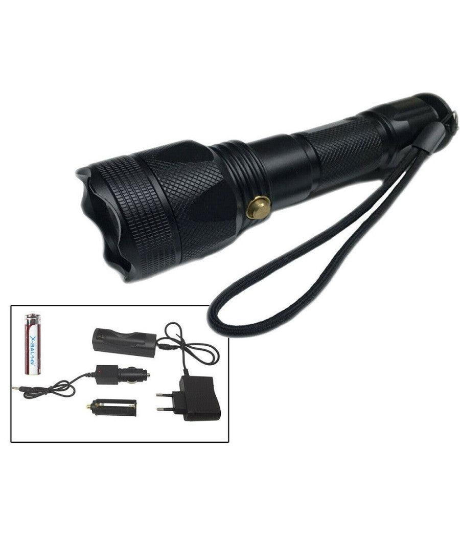 Torcia Subacquea A Led Ricaricabile In Alluminio Con Batteria Da 8800 Mah         