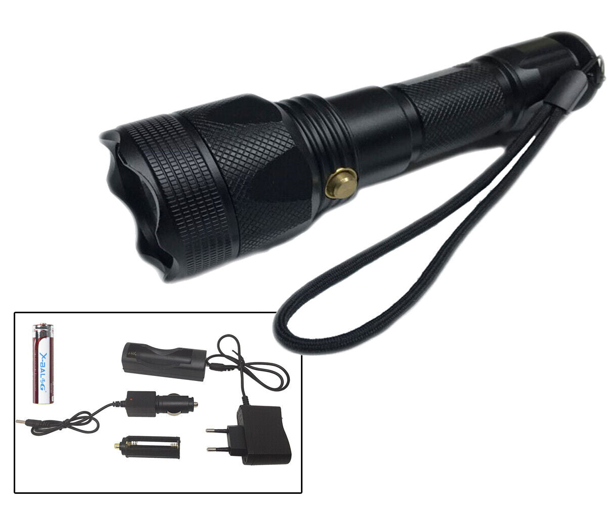 torcia subacquea a led ricaricabile in alluminio con batteria da 8800 mAh