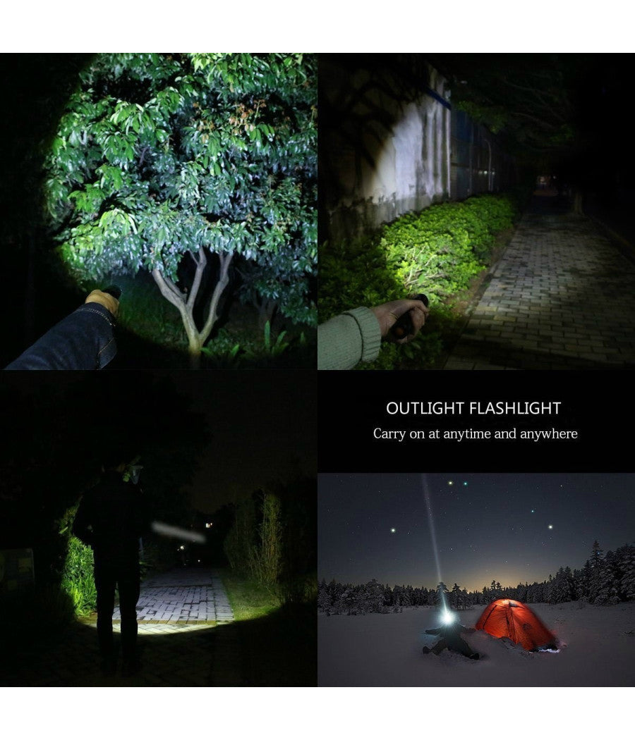 Torcia Tattica Militare A Led Ultra Luminosa 1200 Lmn Impermeabile Con 5 Mod.         