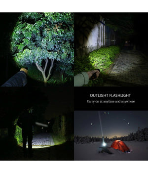 Torcia Tattica Militare A Led Ultra Luminosa 1200 Lmn Impermeabile Con 5 Mod.         