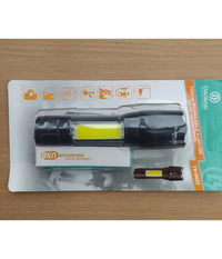 Torcia Tattica Usb Ricaricabile A Led Zoom Telescopico Escursioni Pesca Tx-9633         