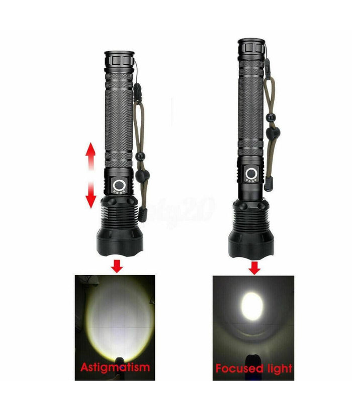 Torcia Tattica/militare Led Cree T6 Ricaricabile Zoom Doppia Batteria A89-p70         