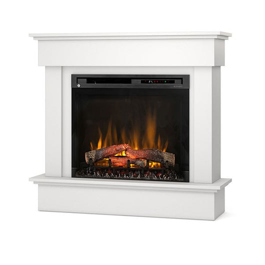 Caminetto elettrico a libera installazione a LED - 28" - Bianco opaco - 111,5 x 102 x 33,5 - TORMES