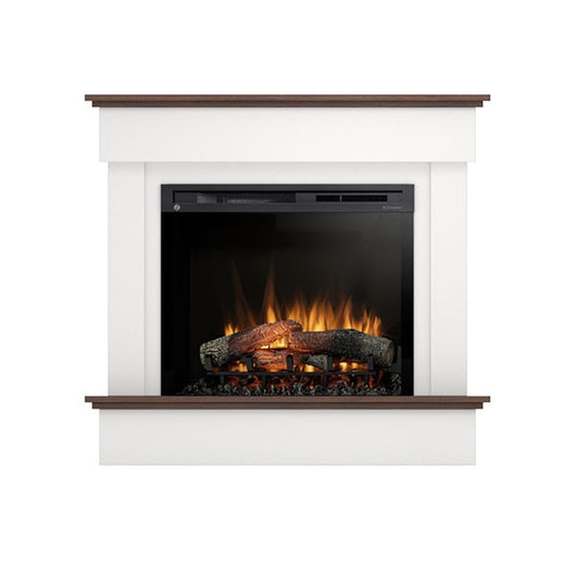 Caminetto elettrico a libera installazione a LED - 28" - Bianco opaco / Rovere - 111,5 x 102 x 33,5 - TORMES