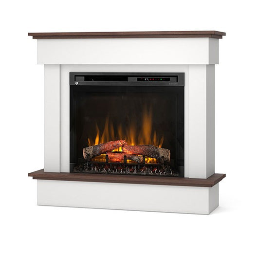 Caminetto elettrico a libera installazione a LED - 28" - Bianco opaco / Rovere - 111,5 x 102 x 33,5 - TORMES