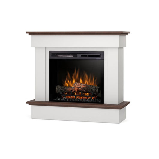 Caminetto elettrico a libera installazione a LED - 23" - Bianco opaco / Rovere - 100,5 x 89 x 33,5 - TORMES