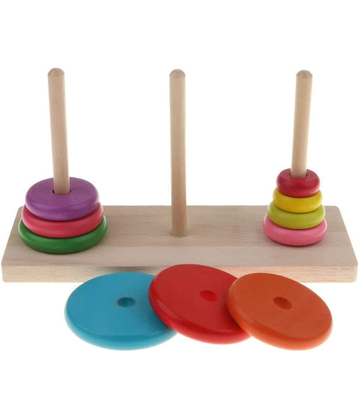 Torre Di Hanoi Giocattolo Per Bambini Impilatore Blocchi Legno Gioco Educativo         