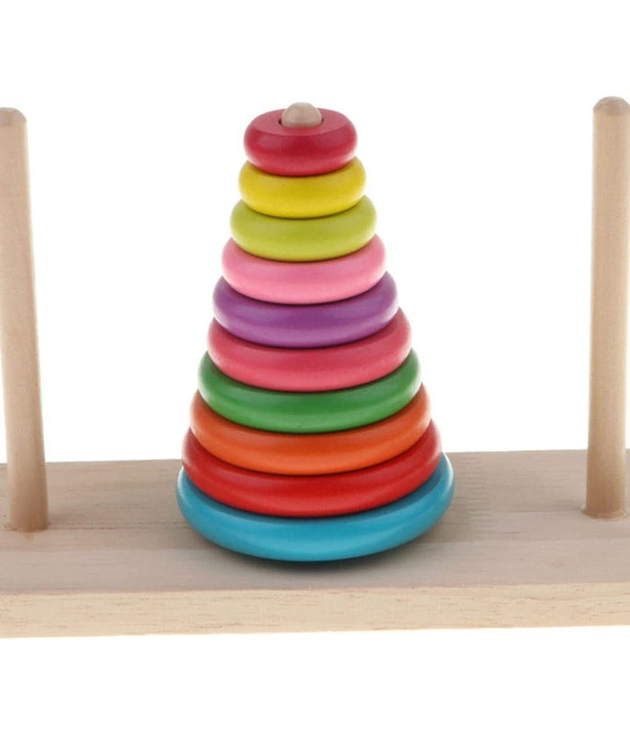 Torre Di Hanoi Giocattolo Per Bambini Impilatore Blocchi Legno Gioco Educativo         