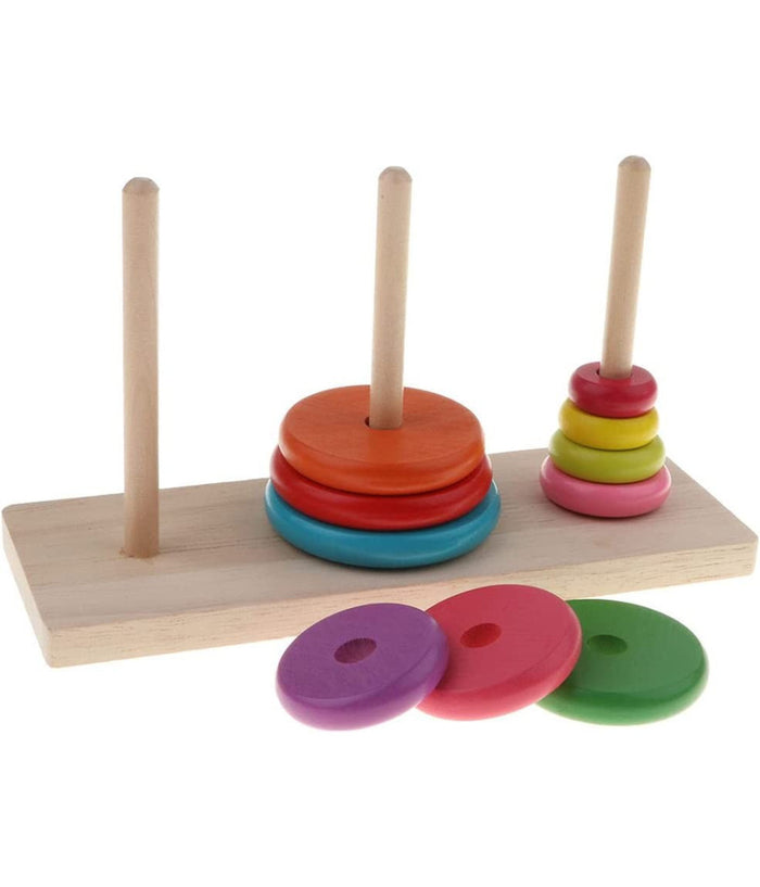 Torre Di Hanoi Giocattolo Per Bambini Impilatore Blocchi Legno Gioco Educativo         