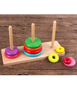 Torre Di Hanoi Giocattolo Per Bambini Impilatore Blocchi Legno Gioco Educativo         