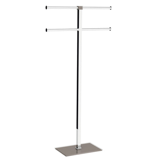 Piantana portasciugamani acciaio inox e resine termoplastiche serie Rainbow Gedy RA31 Tortora Trasparente