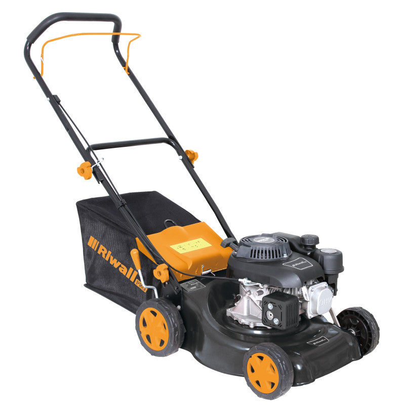 Tosaerba a spinta motore OHV 132?cc  larghezza di taglio 40?cm, altezza regolabile 25?75?mm, sacco 45?L  Dunsch